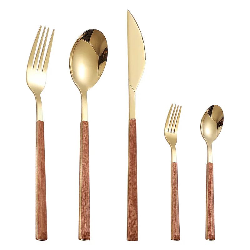 5PCS Stainless Steel Knife, Fork, Spoon and Tableware Set Korean Western Tableware - view 5
