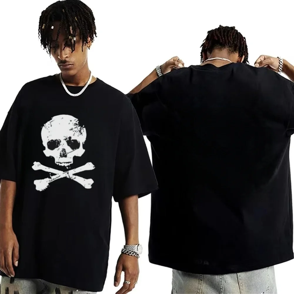 

2026 Красота Хип-Хоп Футболка с пиратским черепом и скрещенными костями, мужская летняя новая мужская и женская модная уличная одежда в стиле ретро