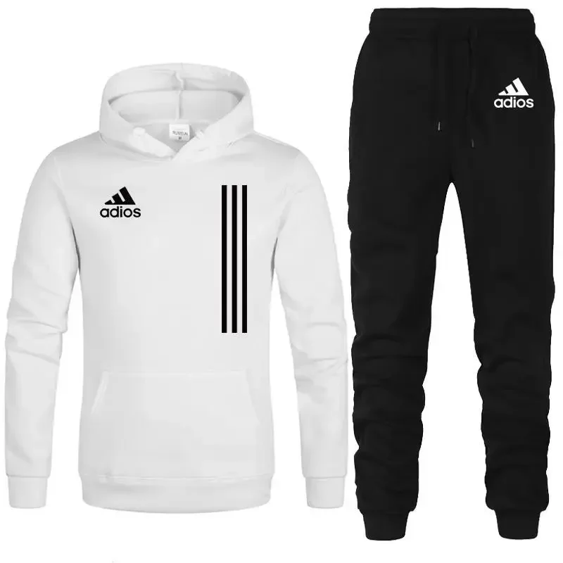 2024 spring and autumn new men\'s and women\'s clothing hoodie hoodie + trousers two sets of outdoor jogging fitness clothing