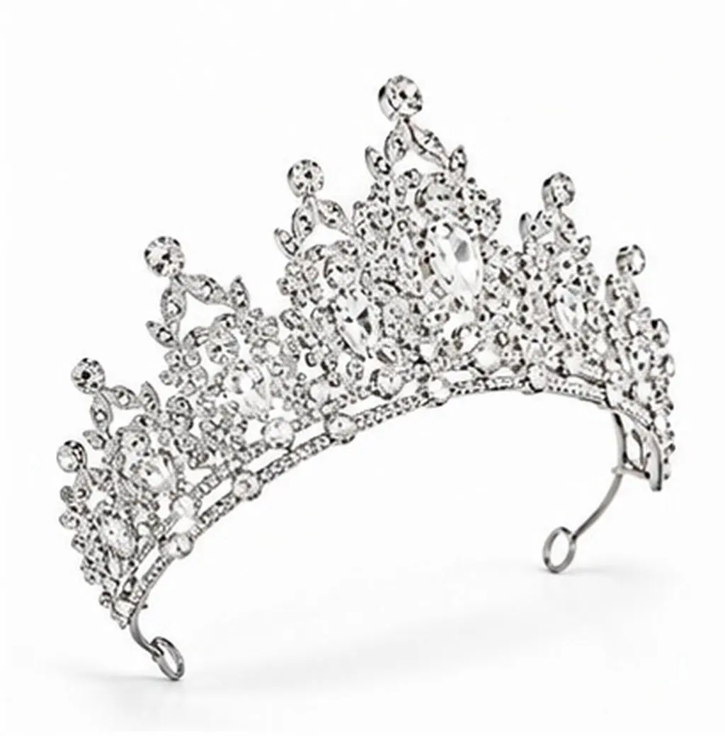 Rhinestone Princess Tiara Crown for Women – Birthday, Bridal, Wedding, Prom & Masquerade Hair Jewelry