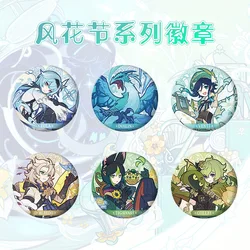 Insignia de Anime Genshin Impact de juego, Albedo, Eula, Venti, Tighnari, Albedo, Cosplay, amigos, mochilas, alfileres, decoración, broche, accesorios, 58mm