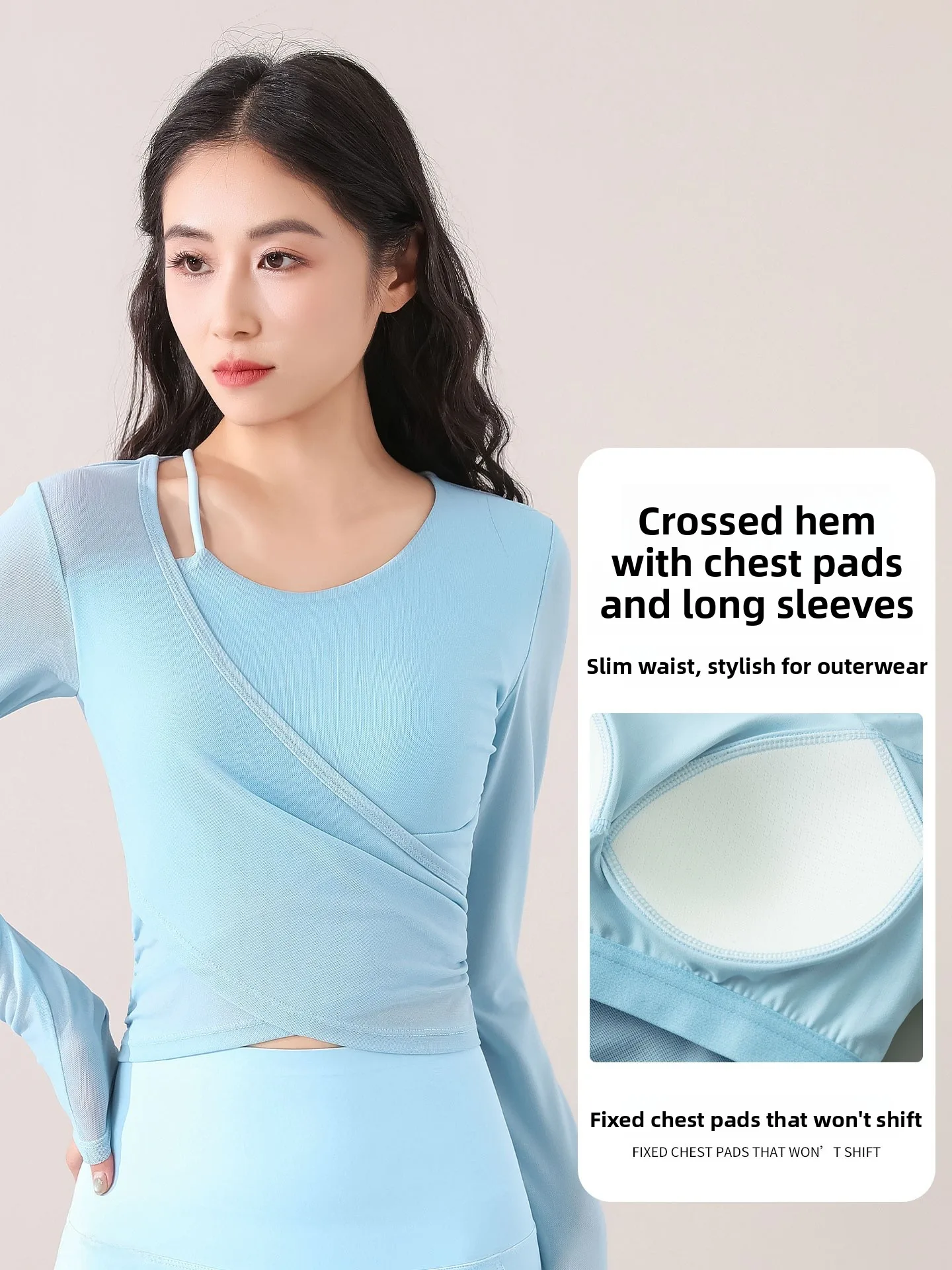 Women's Yoga Fitn Sport Dance Set High Waist Trousers Pilates Training Clothes Long Sve High Elastici Nylon Fabric