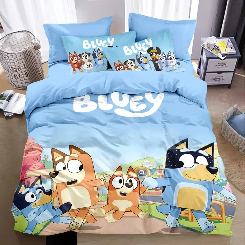 Bluey Home Quilt Cover Bluey Children Printed Cartoon Sheets Cute Kindergarten Quilt Covers Dormitory Sheets Bluey Pillowcases