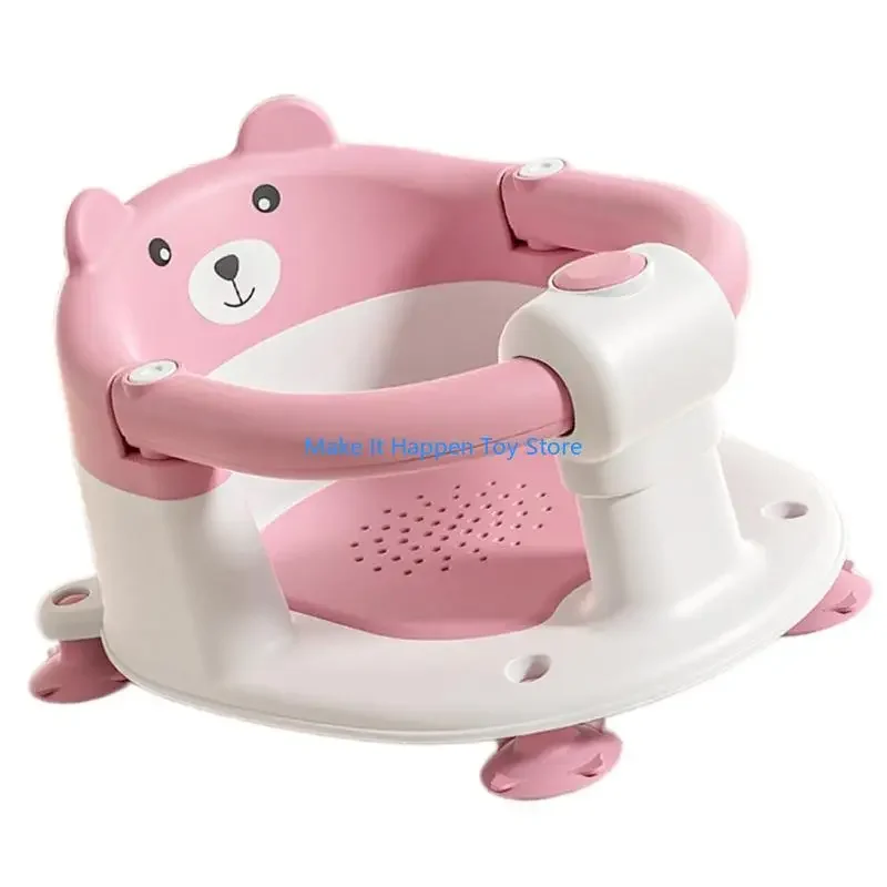Cadeira de banho para bebês 28EC para 6 meses acima, cadeira de banho antiderrapante para crianças pequenas, prevenção de quedas com ventosas para banho de segurança
