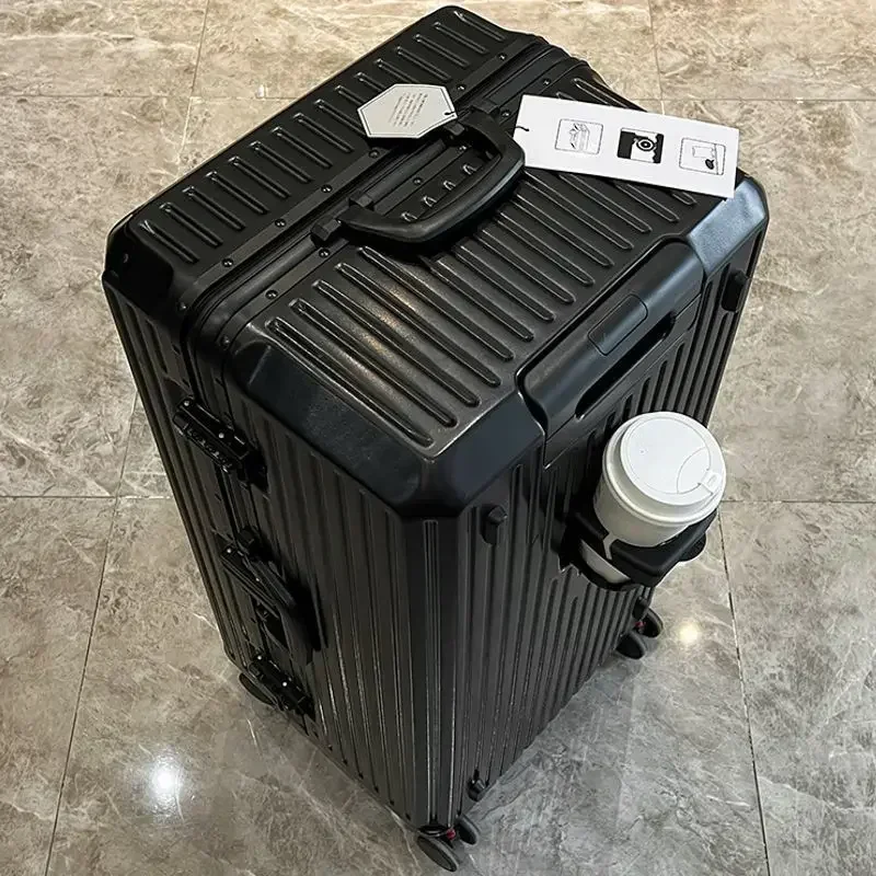 24/26/28/30/32 " Travel Luggage Aluminum Frame Suitcase Pull Rod Case Large Capacity with Cup Holder Travel Case Combination Box