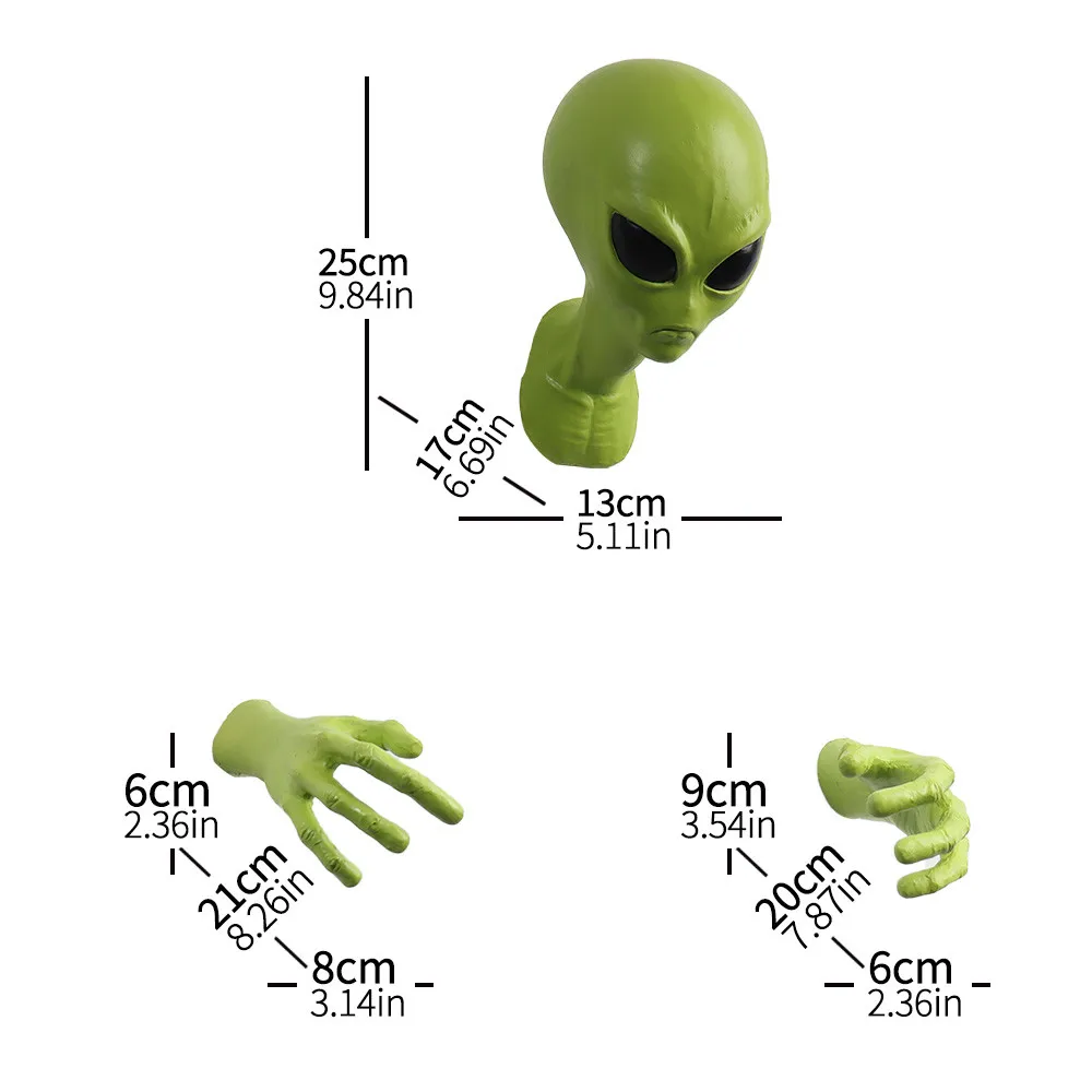 UFO Alien Wall Decor Prop Cosplay Extraterrestrial Green Monster Bar Haunted House Amazing Room Deco Party Costume Props