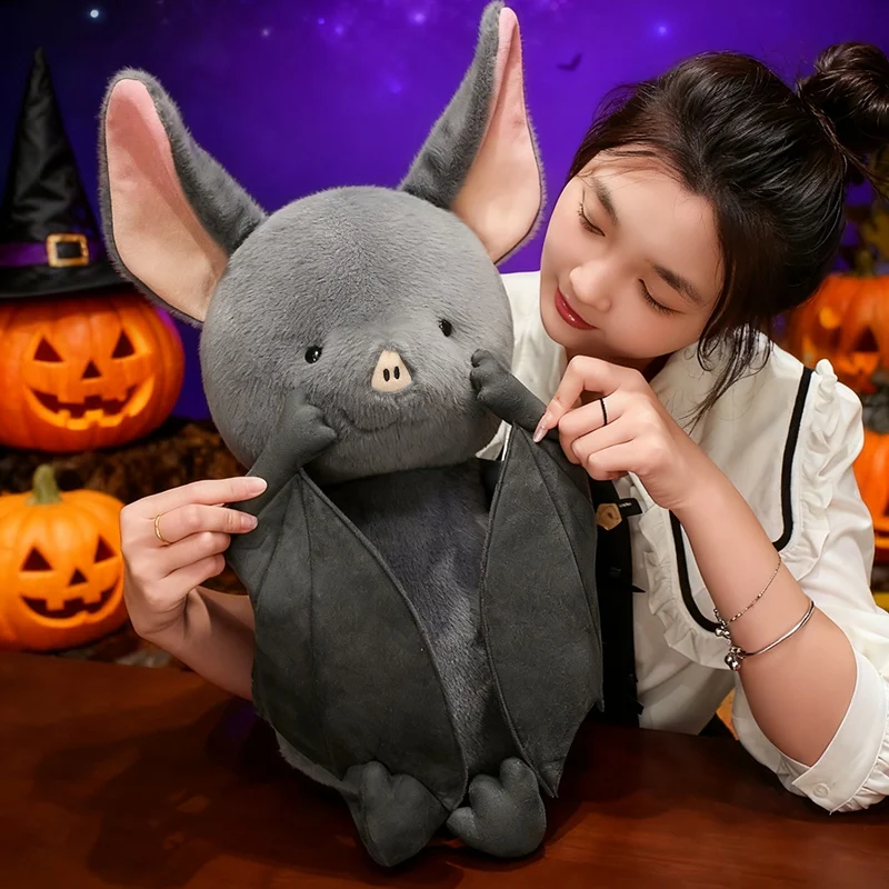 

18-45cm High Quality Halloween Grey Bat Plush Toys Bats With Wings Stuffed Bat Animals Toys For Kids Birthday Halloween Gifts