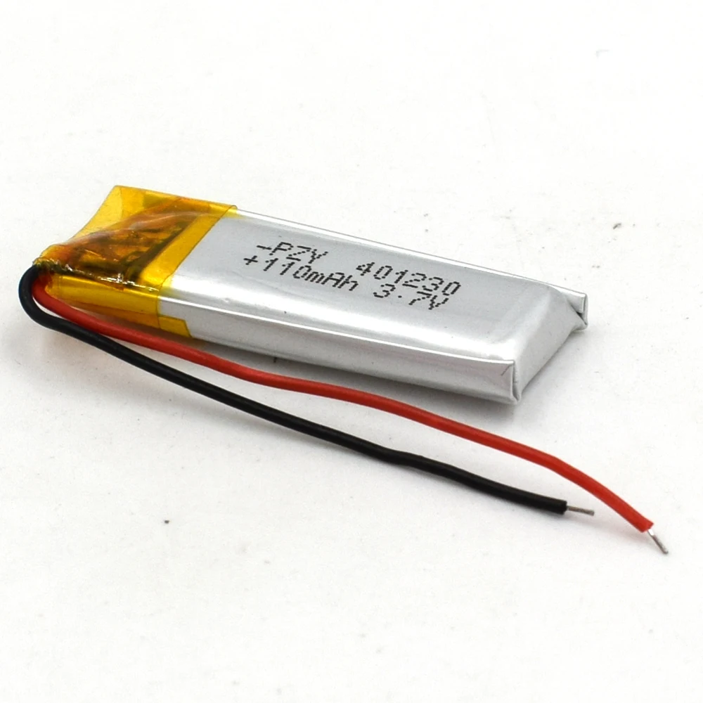 Yabaos 401230 3.7V 110mAh شحم ليثيوم بوليمر بطارية ليثيوم بوليمر قابلة للشحن ل MP3 GPS سماعة رأس بخاصية البلوتوث فيديو كاميرا على شكل قلم