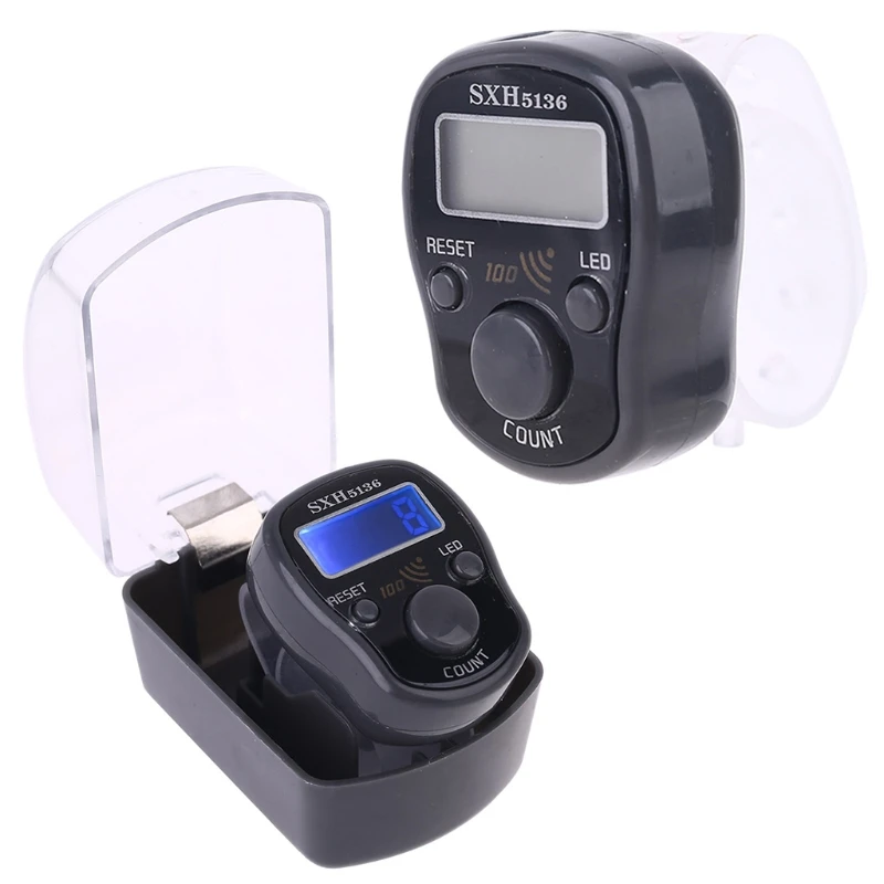 Portable Wrist Digital Electronic Counter with LED Light and Sound Manual Reset Decompression Relaxation Finger Tool