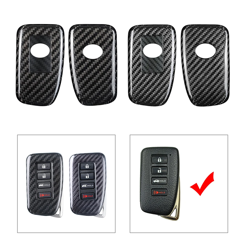Carbon Fiber Car Remote Key Shell Cover Case Black Replacement For LEXUS IS RX LS LX LC GS ES GX 2014 2015 2016 2017 etc.