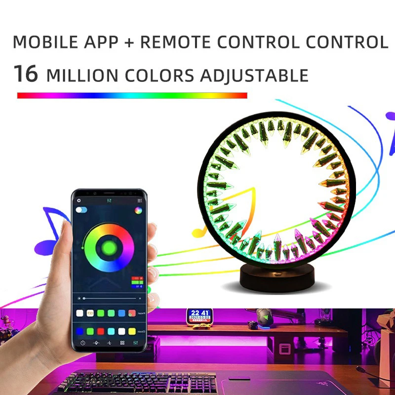 RGB Pickup Ambient Light Computer Desktop Emitting Diode Decorative  Bedroom Bedside Colorful Ambient Night