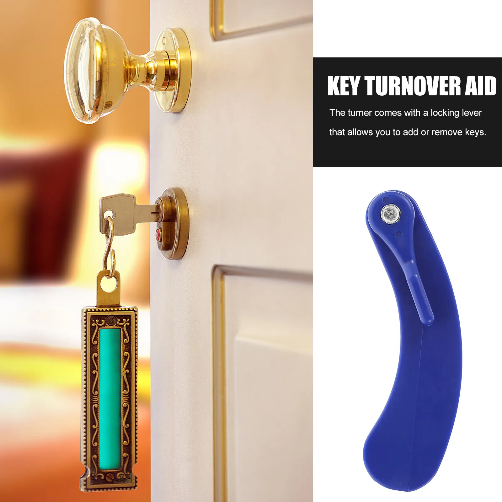 

Plastic Key Turn Assistance Device for Weak Hands Carpal Tunnel Sufferers Two Key Holder with Lever Lock Insertion Aid