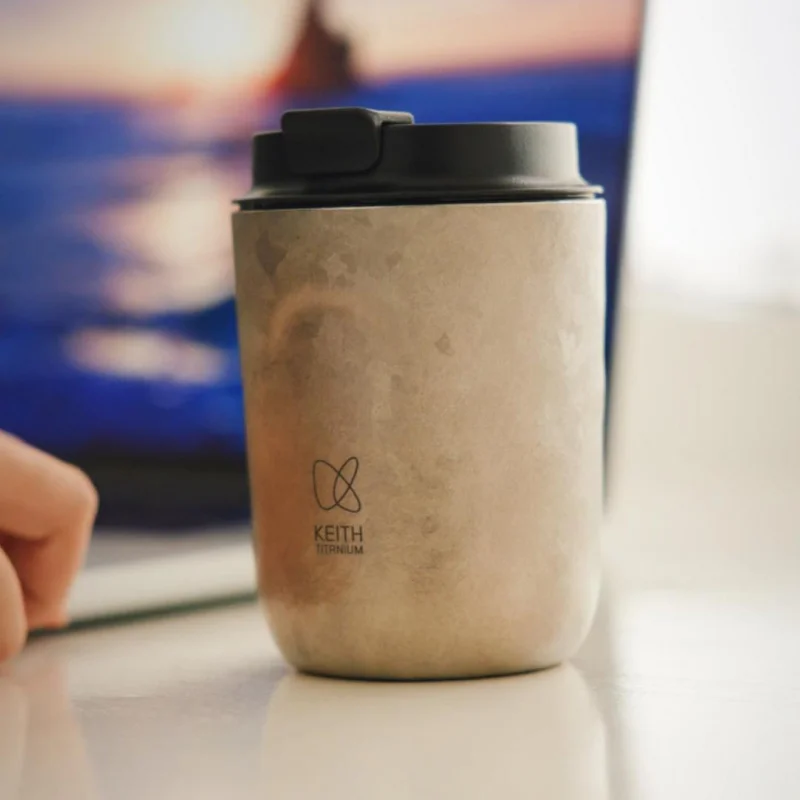 كوب قهوة من التيتانيوم النقي من كيث، كوب سفر معزول بالتفريغ لمدة 6 ساعات، ترمس محمول مقاوم للتسرب للقهوة الساخنة والباردة، للتخييم #6