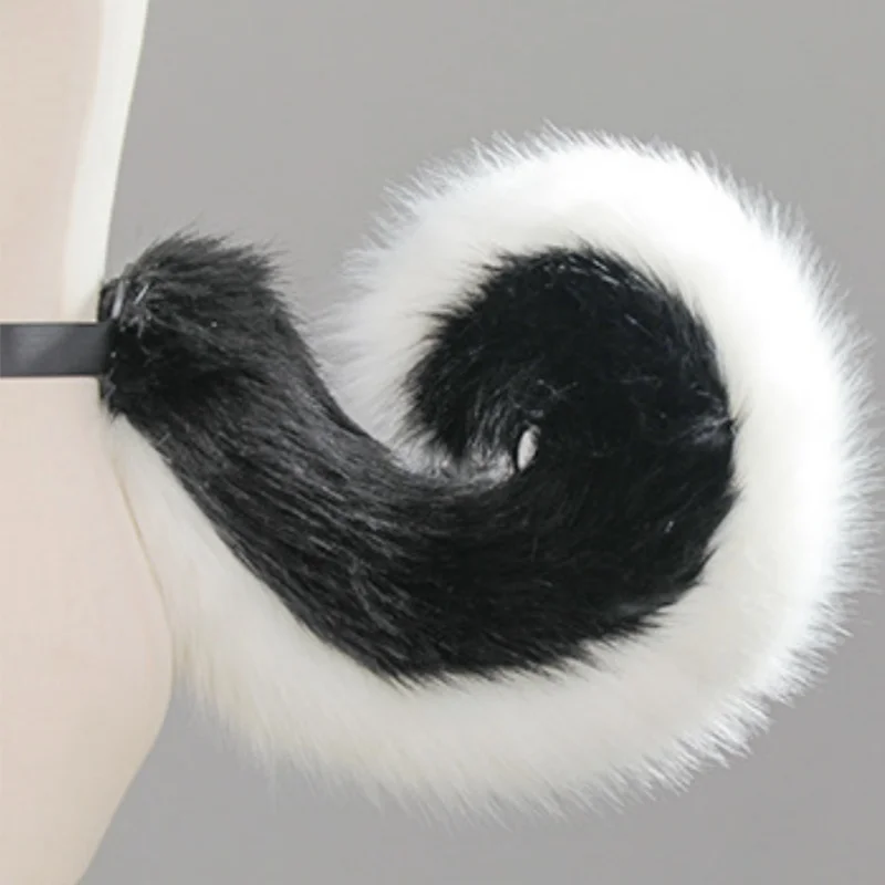 2025 New Halloween Simulated Furry Dog Ear Hairband Lolita Realistic Tail Set Cute Animal Plush Dog Tail Cosplay Props