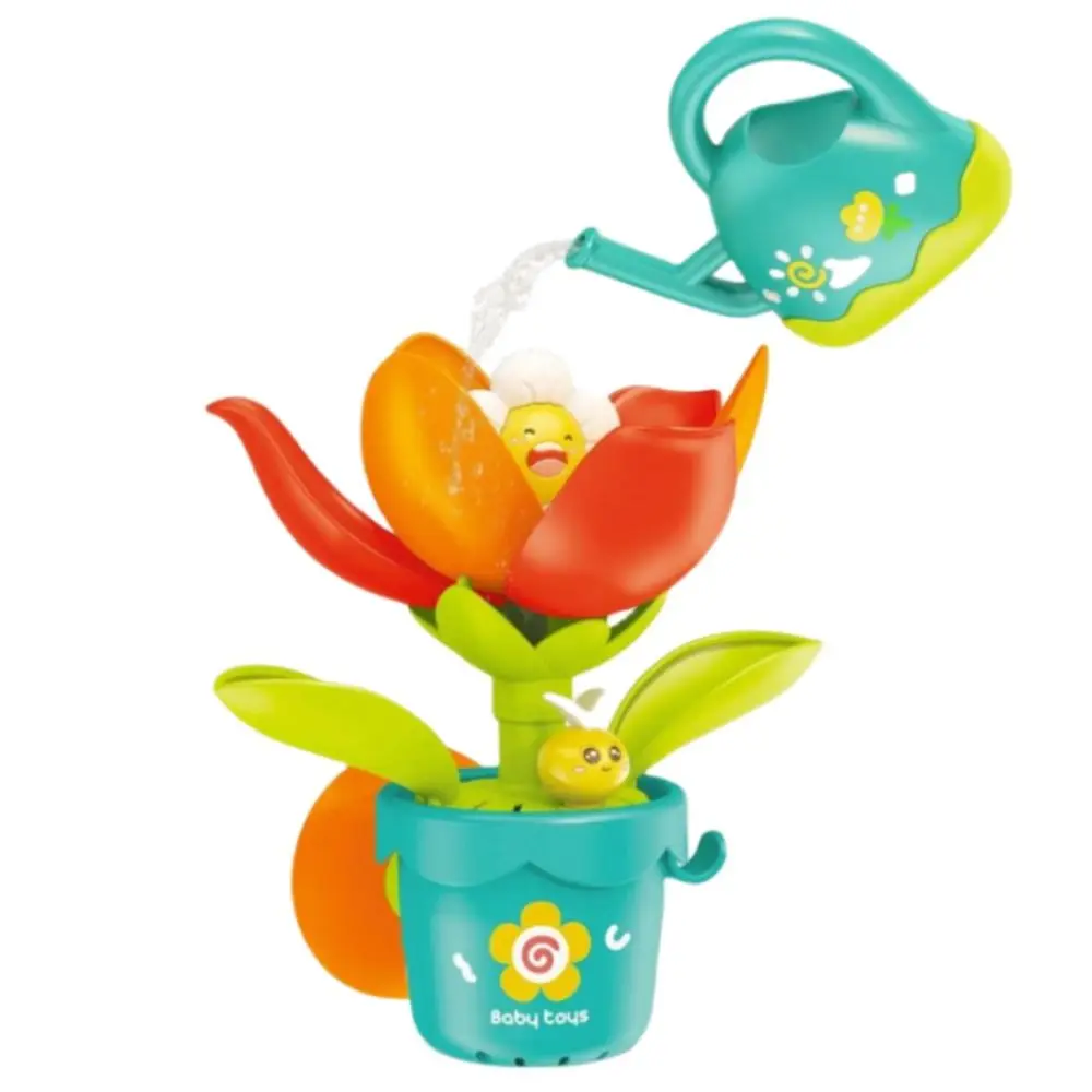 Cartoon Sunflower Shower Bath Toys Creative Blooming When Watering Toddler Bath Toys with Suction Cup Water Spray Squirt