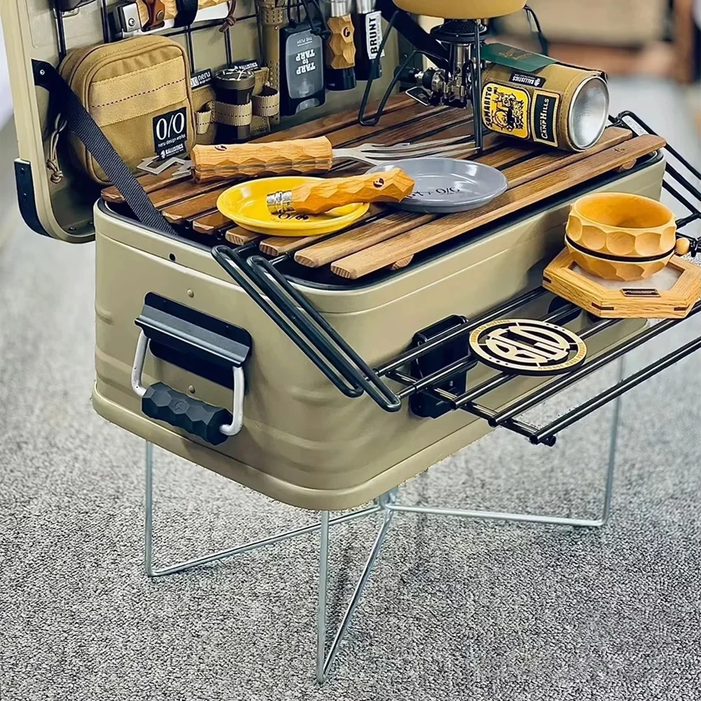 

Portable Folding Cooler Box Stand Ice Box Holder Outdoor Camping Box Storage Stand Folding Box Support Shelf Camping Supply