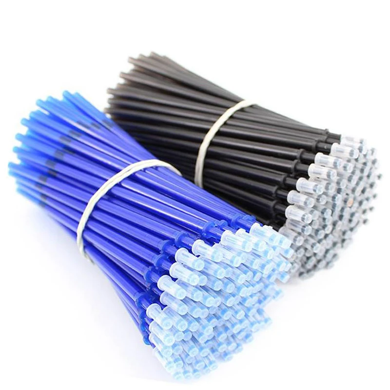 20/100Pcs Erasable Gel Pen Refill Rod set Erasable Pen Washable Handle 0.5mm Blue Black Ink Office School Stationery Writing