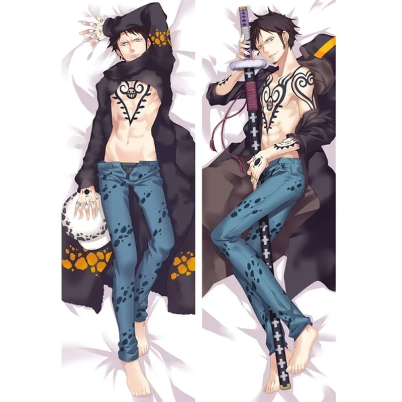 60x180cm Japanese Anime Trafalgar Law Dakimakura Otaku Cushion Cover Peachskin Fullbody Throw Pillow Case Gift