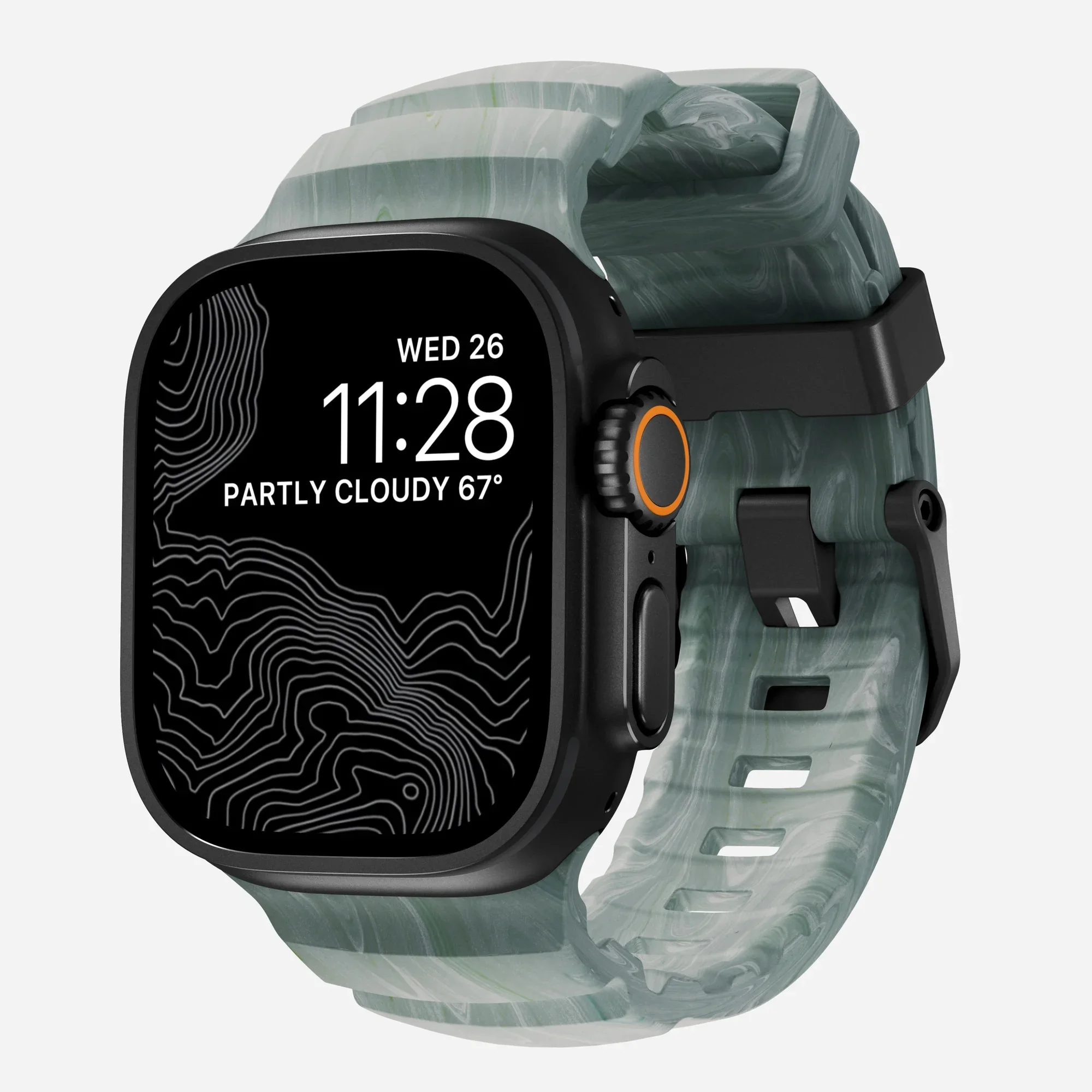

NOMAD Rocky Point Watch Band Natural Titanium Hardware FKM Fluoroelastomer Rubber Waterproof for Apple Watch Ultra1 Ultra2&3