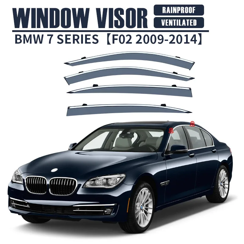 For BMW 7 Series   Window visor Weather Shield Side Window Deflector Car windshield weather shield Car accessories