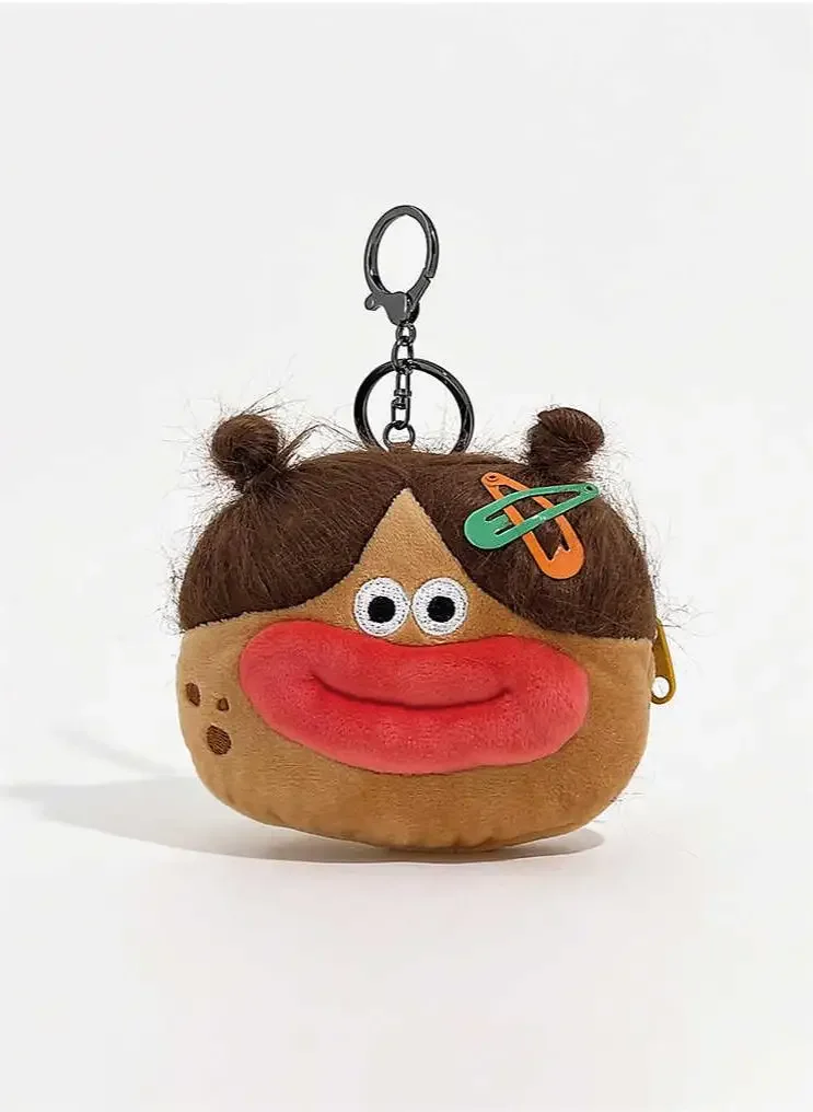 Ugly Funny Keychain, Potato Cute Coin Purse Pendant, Seven Color Hair Doll Headphone Bag Car Key Bag Charm Christmas Gift