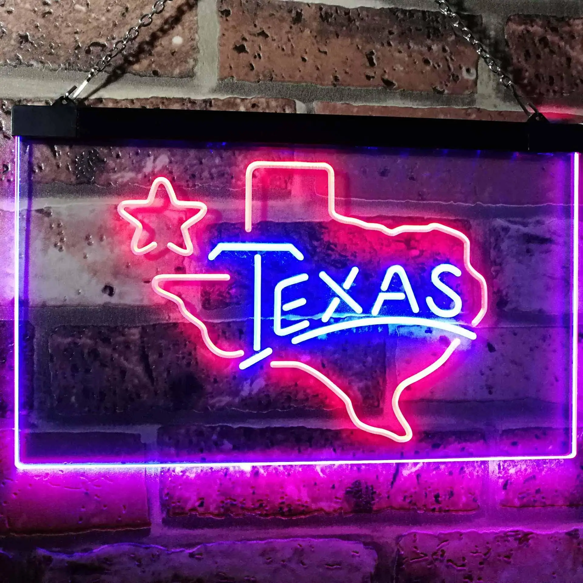 Texas Lone Star Dual-color LED Neon Sign st6-i3114