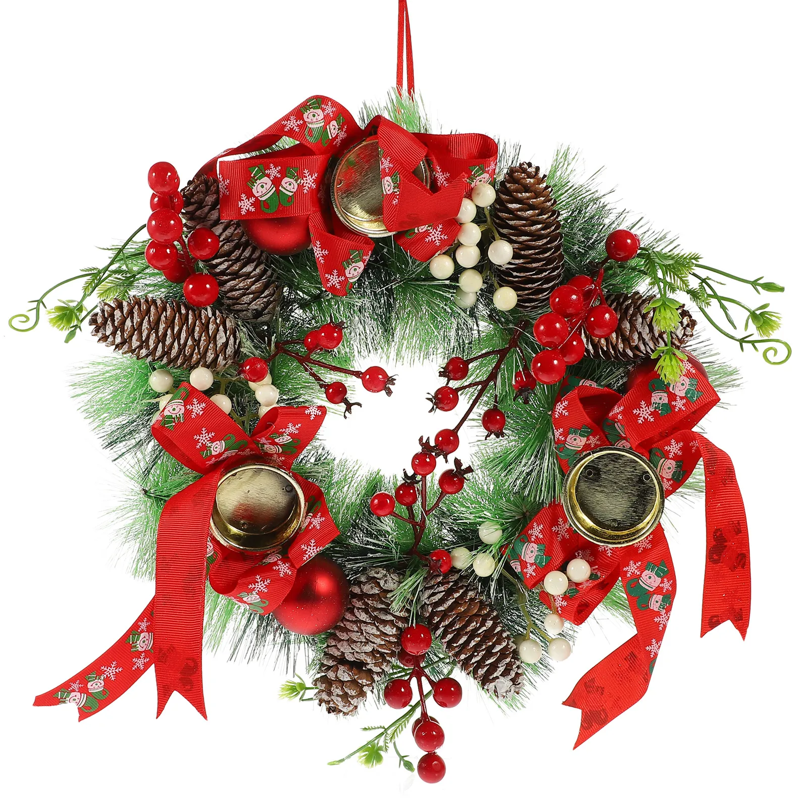 

Christmas Wreath Xmas Holder Ornament Exquisite Decorative Ring for Home Party Wedding Festive Atmosphere