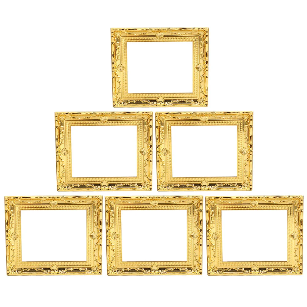 

6 Pcs Dollhouse Frame Home Decor DIY Miniature Kit Picture Frames Accessories