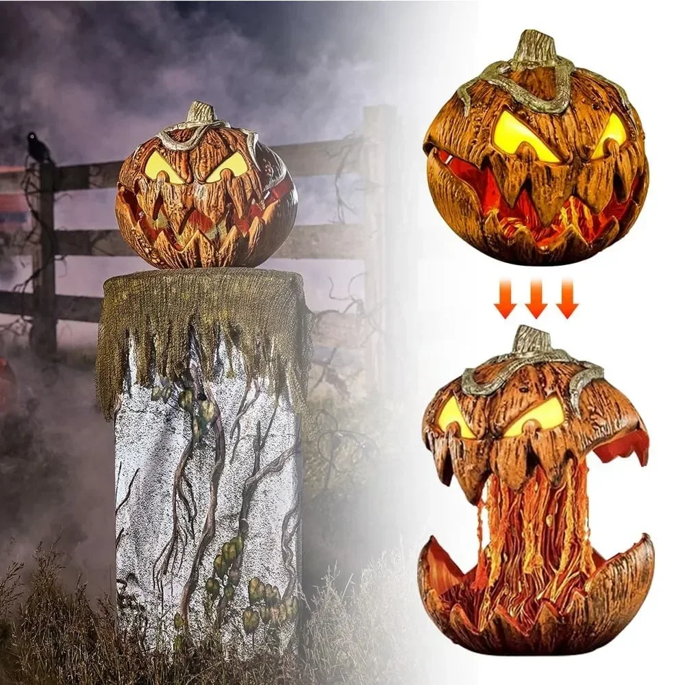 For Spirit Halloween Gourdo Animatronic Rise and Fall Makes a Terrifying Sound Pumpkin Head Party Decor Figurines Miniatures New