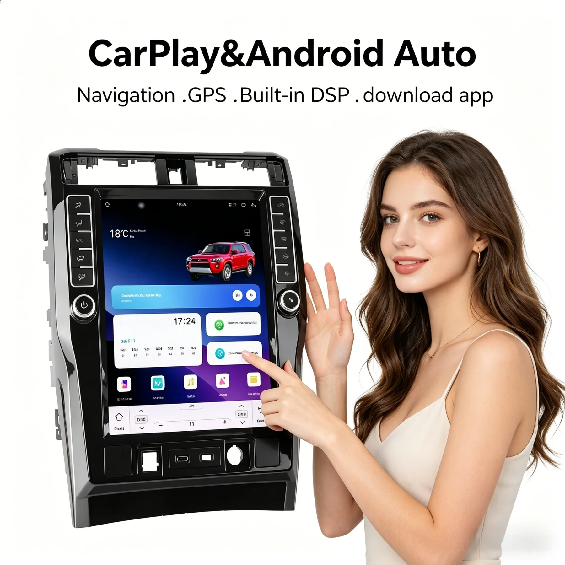 

For Toyota 4Runner 2009-2023 Android 15.0 Car Radio 16.2 inch Screen Navigation Wireless GPS Stereo Multimedia Player head unit