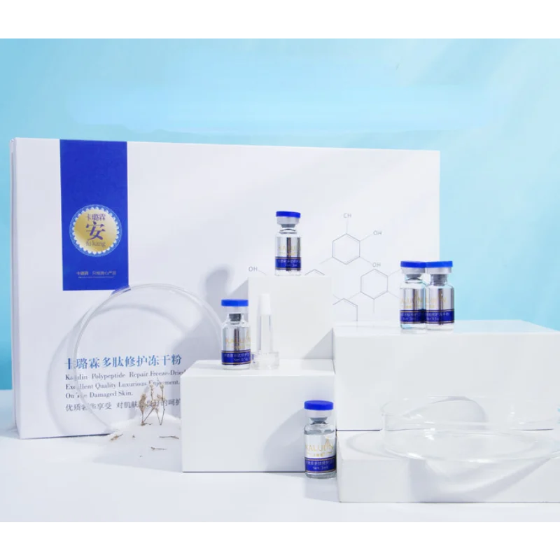 Blue Copper Peptide Freeze-dried Powder Set Oligopeptide Essence 80000 Active Peptide Repairing Moisturizing Face Skin Care Set