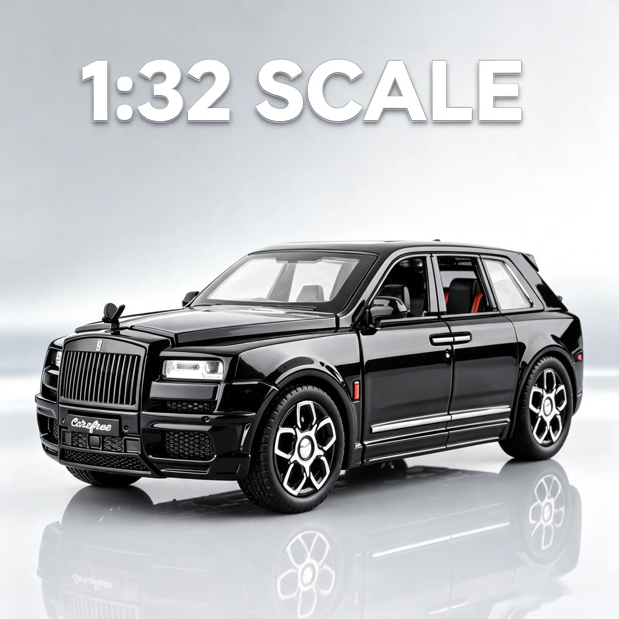 1:32 Rolls-Royce Cullinan Dawn Modellauto aus Druckgusslegierung mit Sound und Licht, Rückzugsantrieb, öffnende Türen, Miniaturauto, Simulationsornament
