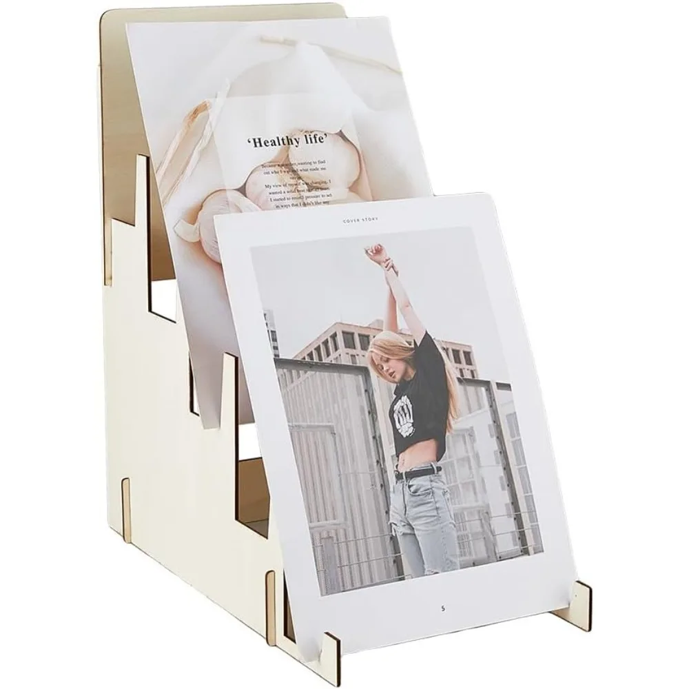 3-Tier Wooden Greeting Card Display Stand Sticker Display Stand Art Prints Display Holder Vendors Postcard Organizer