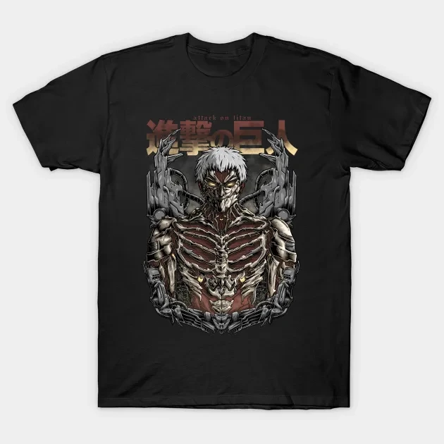 

Attack on Titan Animation Derivatives Pattern Printing T-shirt Men's 2025 Summer New Fashion Cotton Oversized Casual Streetwear