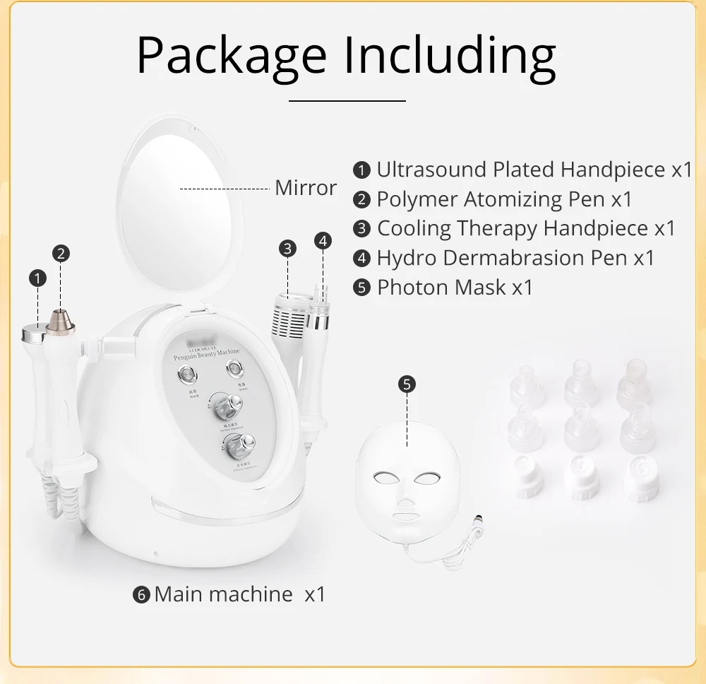 5 IN1 超音波ヘッドマシンスキンケアニキビ跡除去皮膚剥離 LED マスク