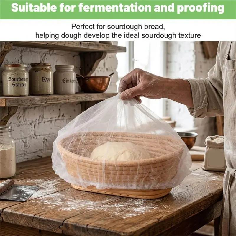 YANA50I Disposable Non-Stick Banneton Liner, Elastic For Bread Proofing Covers, For Sourdough, Rising