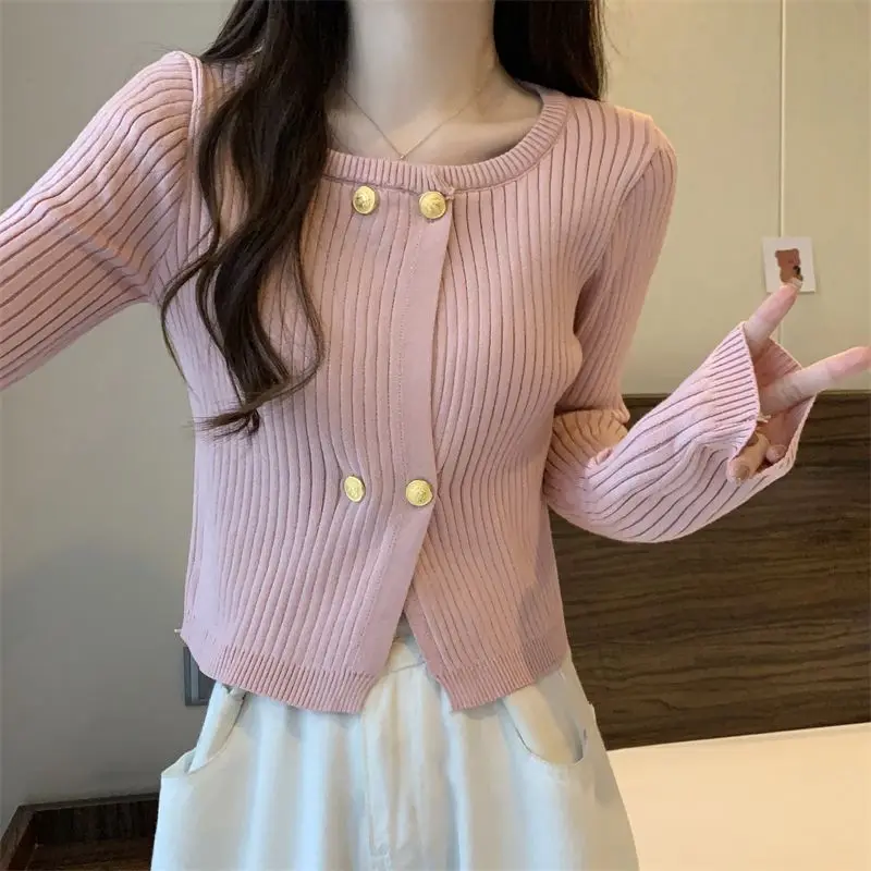 Cardigan Women Solid Leisure Basics Autumn Breathable Temperament All-match Korean Style Charming Vintage Cute Ladies Attractive