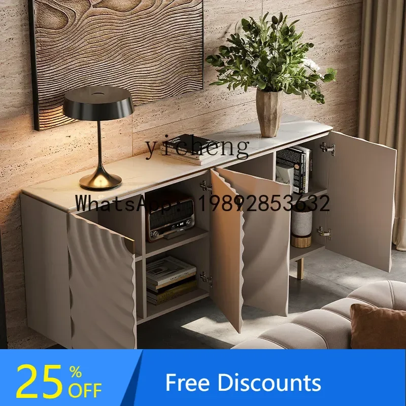 Modern Light Luxury Marble Side Cabinet Home Restaurant Microcrystalline Stone Storage Entrance Cabinet