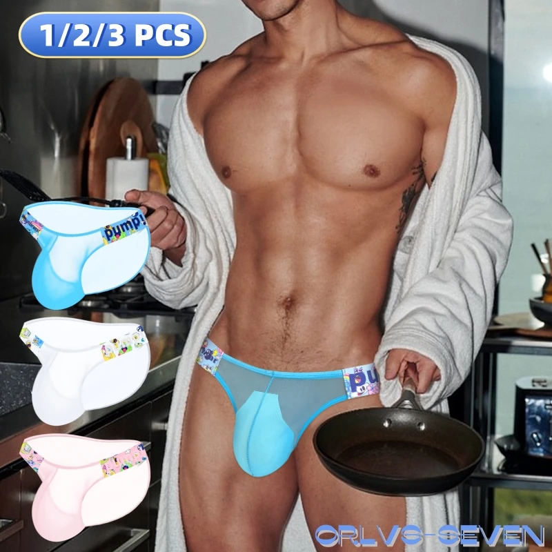 

Мужское нижнее белье, трусы 0,01, ультратонкая прозрачная сетчатая ткань, летние узоры, бикини, дизайнерские трусы с высокой вилкой и рогом