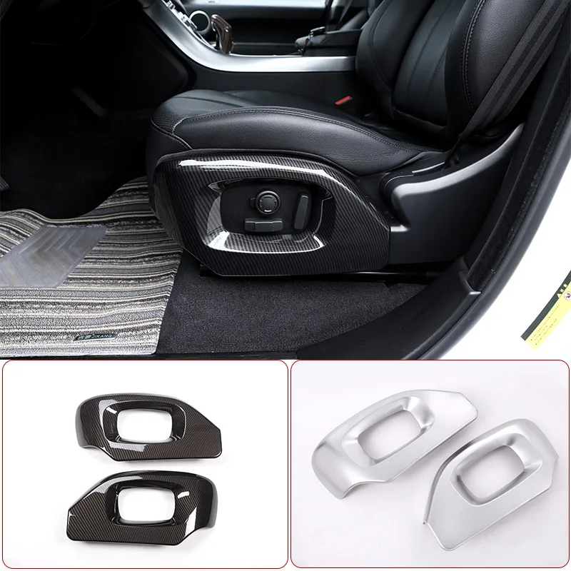 2pcs For Land Rover Range Rover Sport Vogue Autobiography 2014-17 ABS Chrome/Carbon Fiber Seat Side Frame Trim Accessories