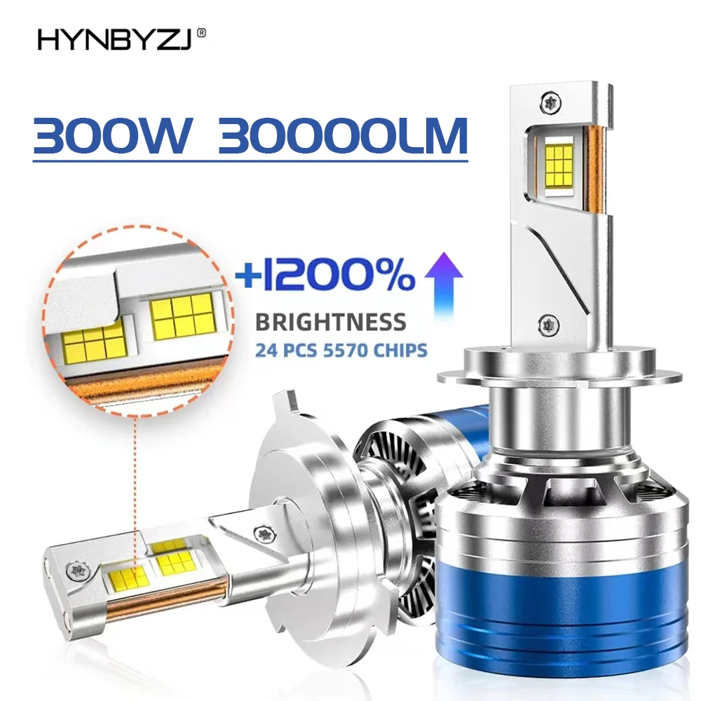 

HYNBYZJ 300W 30000LM 6000K HB3 HB4 9005 9006 H1 H7 H4 H11 9012 Bulb Canbus Led Lamp CSP 8580 Power Car Headlight Light