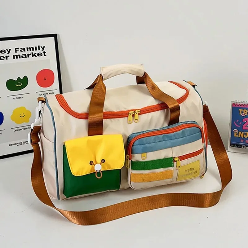 Bolsa de gimnasio informal para mujer, bolsas cortas de viaje de negocios, mochila deportiva para Yoga, bolsas de lona para natación y Fitness