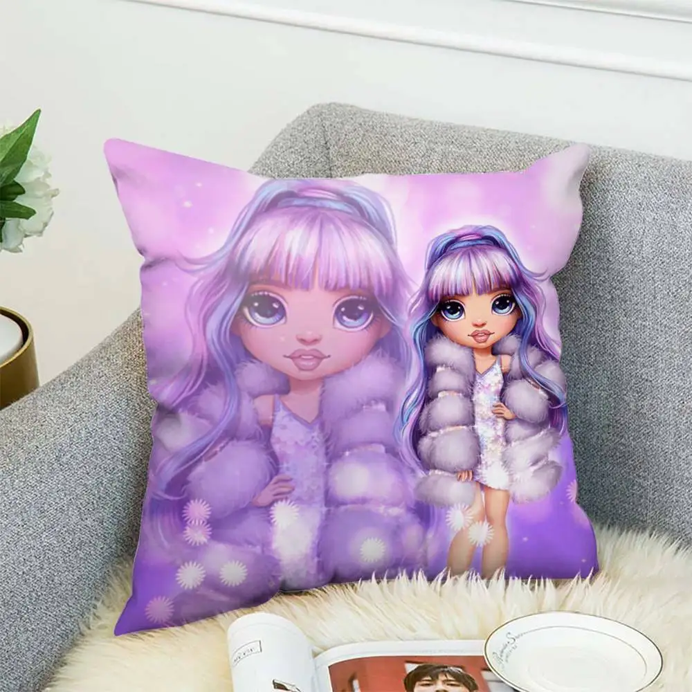 

Rainbow High Pillow Case Double-Sided Printing Cushion Cover 45x45 Decorative Cushions Sofa Home Decor Soft Pillowcase