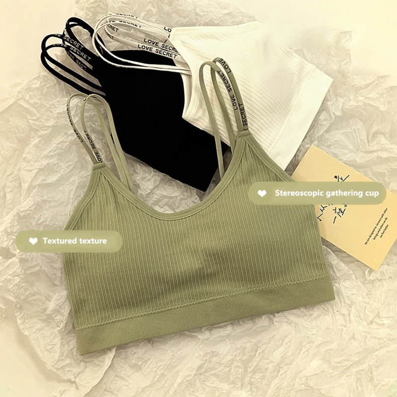 Sports Camisole Undershirt Bra Sports Underwear Women Shockproof Non-Steel Ring Bustier Type Wrap Bra