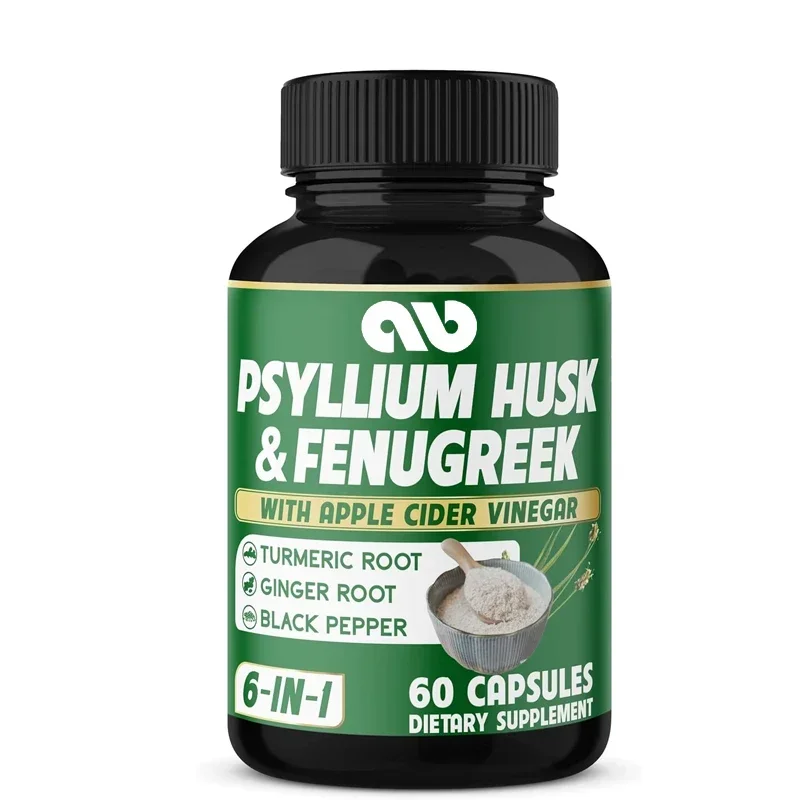 

60 Capsules Imported Car Front Shell Fiber Supplement with Vague Fenugreek And Black Pepper for Digestive Health Support