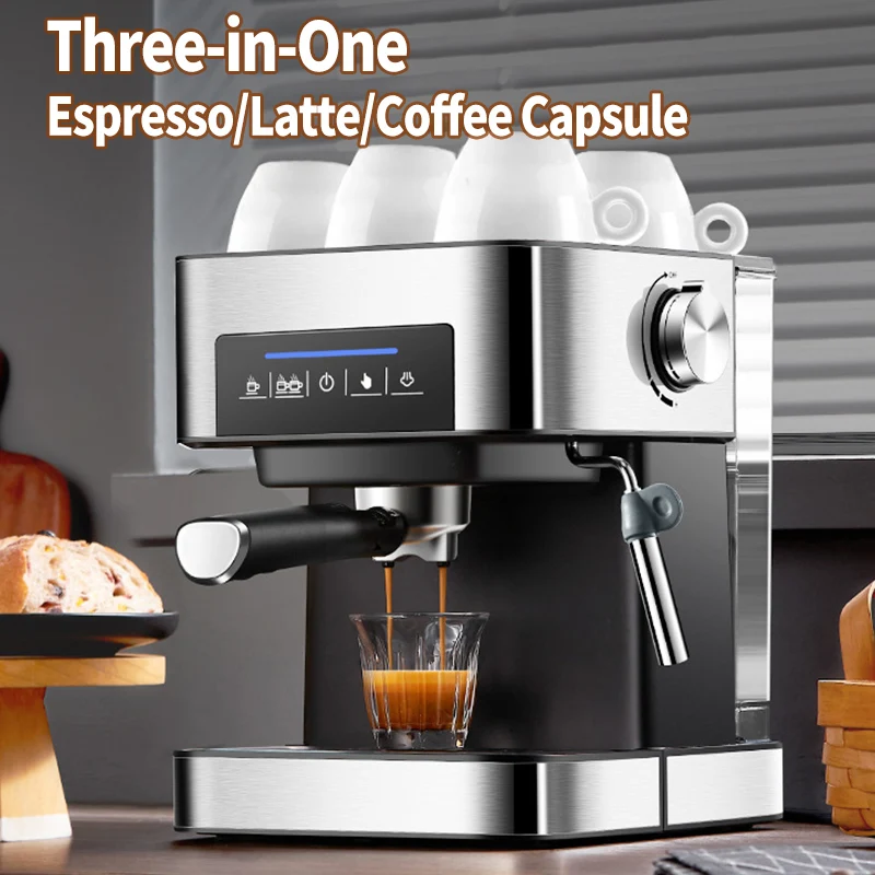 Máquina de café expreso semiautomática, extractor de alta presión de 20bar, máquina de café 3 en 1 con leche froster, capuchino o leche