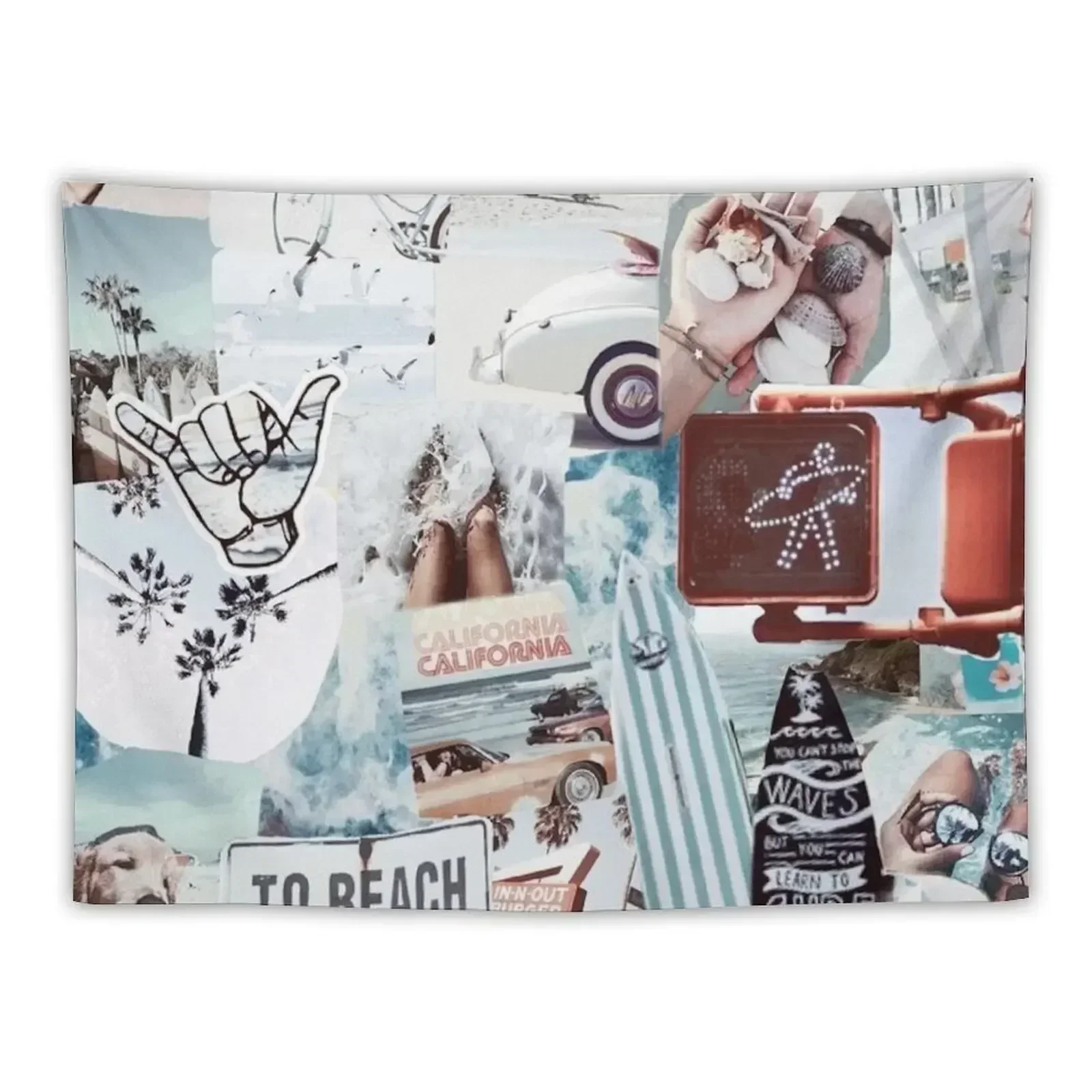 

Vsco blue waves collage Tapestry Wall Coverings Japanese Room Decor Tapestry