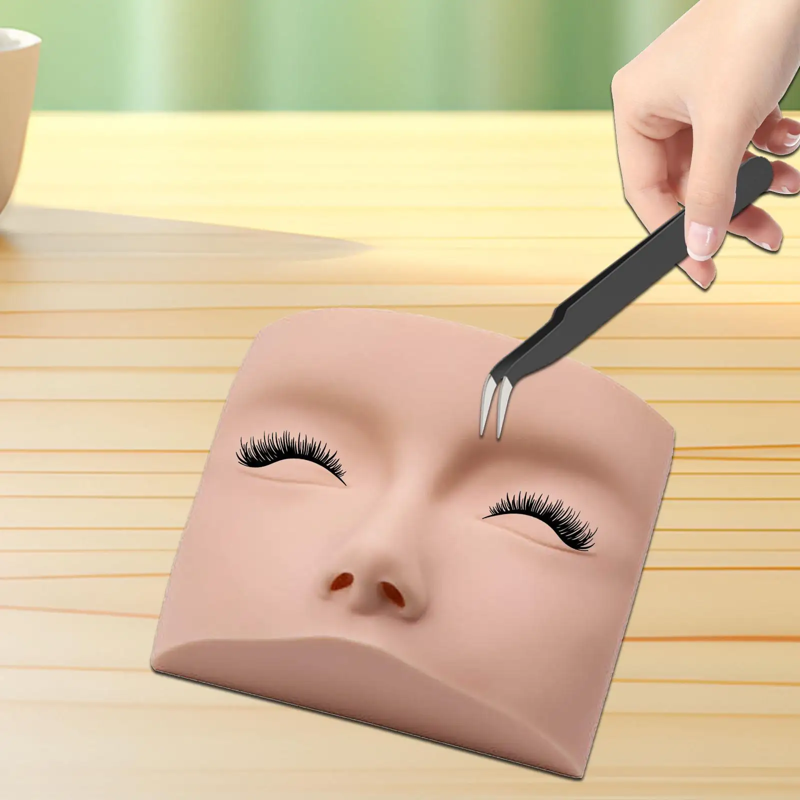 Eyelash Extension Mannequin Head Reusable Makeup Practice Head for Eyelash Extensions Eye Lashes Makeup Practice Home Salon