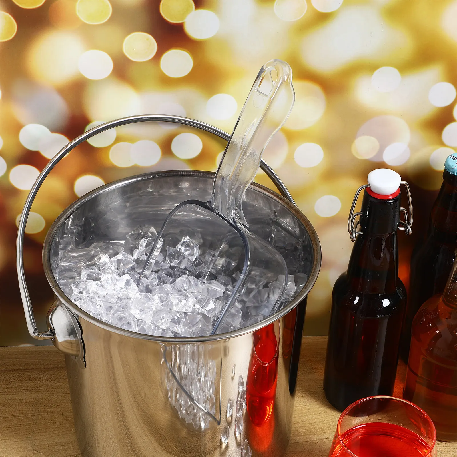 2 Pack Ice Shovel Scoop Plastic Food Scoop for Ice Cubes Candy Grains Dog Feed Sweet Scoop Freezer Kitchen Bar Accessory