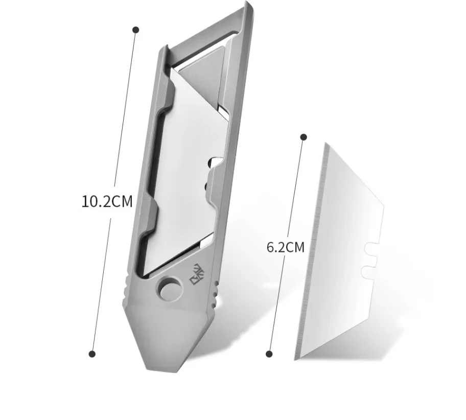 Titanium alloy tool knife, outdoor portable EDC hidden blade self-defense telescopic knife utility knife paper cutter